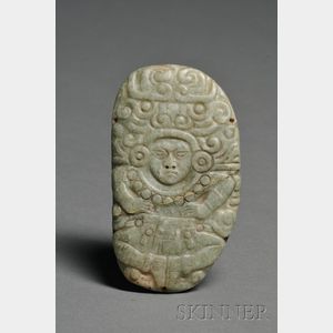 Pre-Columbian Carved Jade Plaque