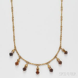 Antique 14kt Gold and Citrine Necklace
