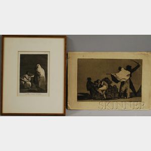 Francisco Goya (Spanish, 1746-1828) Lot of Two Aquatints: