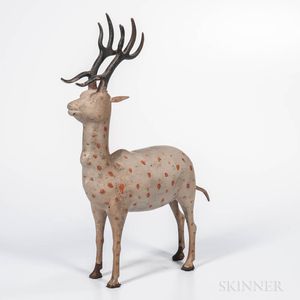 Painted Cast Metal Reindeer