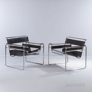 Two Marcel Breuer (Hungarian/American, 1902-1981) by Stendig Wassily Chairs