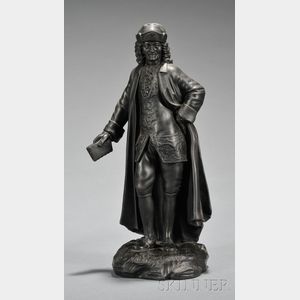 Wedgwood Black Basalt Figure of Voltaire