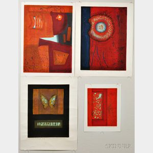 Hiroyuki Tajima (1911-1984),Four Woodblock Prints