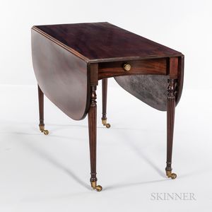 Carved and Inlaid Mahogany Breakfast Table