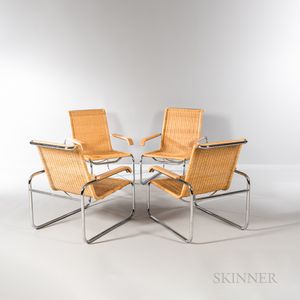 Four Marcel Breuer (Hungarian/American, 1902-1981) for Thonet B-35 Lounge Chairs