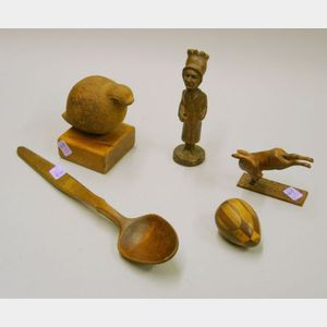 Five Carved Wooden Items