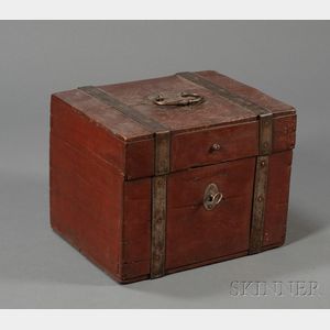Red-painted Iron-bound Box