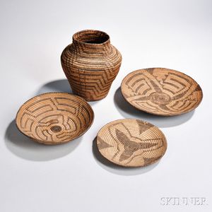 Four Pima Baskets