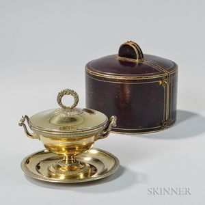 French .950 Silver-gilt Covered Bowl and Undertray