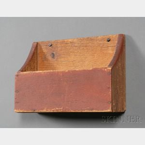 Red-painted Pine Wall Box