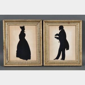 Pair of Framed Silhouettes of a Man and Woman