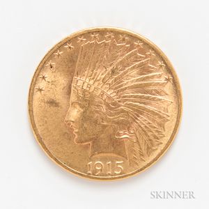 1915 $10 Indian Head Gold Coin. 