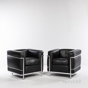 Two Le Corbusier (French, 1887-1965) by Cassina LC2 Armchairs