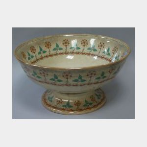 English Primrose Transfer Decorated Ceramic Punch Bowl.