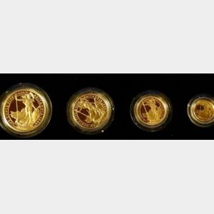 1988 United Kingdom Gold Proof Britannia Four-Coin Collection