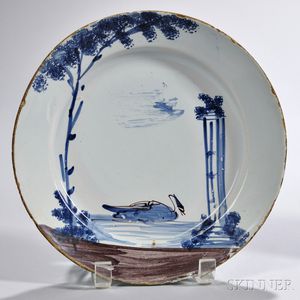 Tin-glazed Earthenware Swan Plate