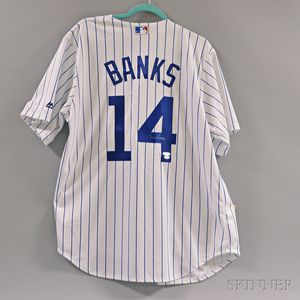 Ernie Banks Signed Cubs Baseball Jersey