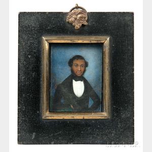 American School, 19th Century Miniature Portrait of an African American Man