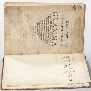 Balmes, Abraham ben Meir de [aka: Abram Mikneh] (d.1523) Peculium Abrae. Grammatica Hebraea.
