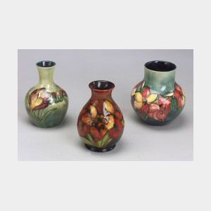 Three Moorcroft Pottery Vases
