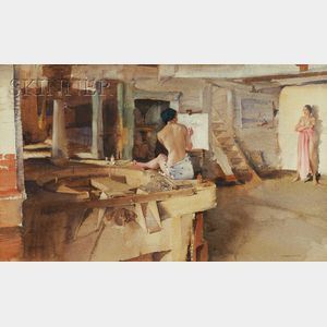 Sir William Russell Flint, R.A. (British, 1880-1969) The Old Mill Studio
