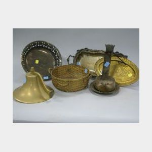 Seven Assorted Decorative Brass and Silver Plated Items