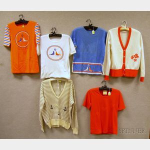 Courreges Paris Sweater and Knit Top and a Gucci Sweater and Three Cotton Tee Shirts