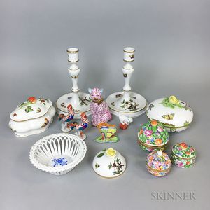 Thirteen Pieces of Herend Porcelain