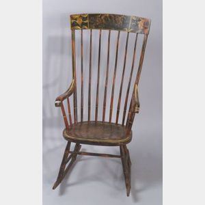 Paint Decorated Windsor Armed Rocker