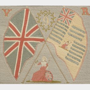 Framed Victorian Regimental Wool Needlework