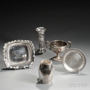 Five American Sterling Silver Yachting Trophies