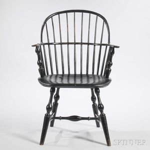 Black-painted Sack-back Windsor Chair