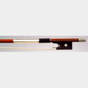 French Nickel Mounted Violin Bow, probably Bazin Workshop