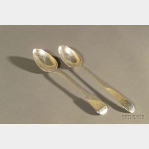 Two Georgian Silver Stuffing Spoons