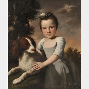 British School, 18th/19th Century Young Girl with a Spaniel