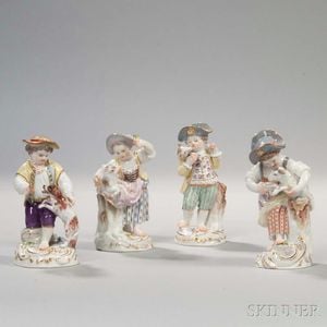 Four Meissen Porcelain Figures of Children