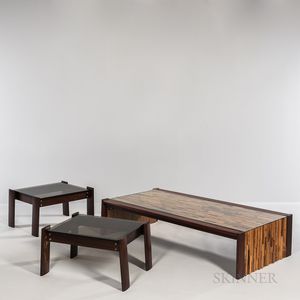 Percival Lafer (Brazilian, b. 1936) Coffee Table and Two End Tables