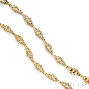Edwardian 18kt Gold and Pearl Convertible Suite
