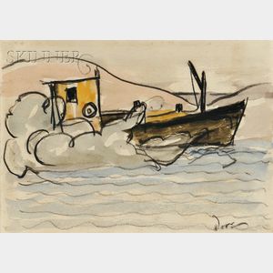 Arthur Dove (American, 1880-1946) Oil Boat