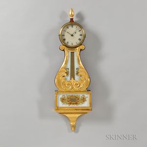 Sawin & Dyer Gilt-front Lyre Clock