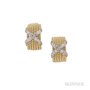 18kt Gold and Diamond "Rope Six-Row" Earrings, Schlumberger, Tiffany & Co.