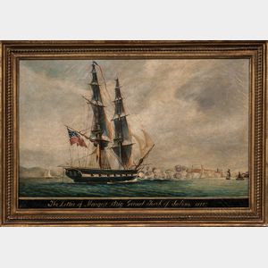 American School, 19th Century The Letter of Marque Brig: "Grand Turk" of Salem, 1815