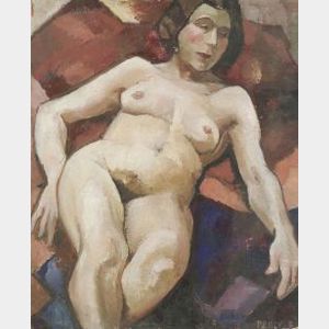 Gerrit A. Beneker (American, 1882-1934) Reclining Nude