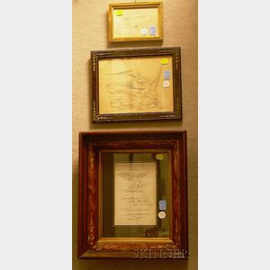 Three Framed 19th Century Calligraphy Items