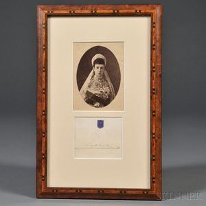 Cabinet Photograph of Empress Maria Feodorovna and Her Signature