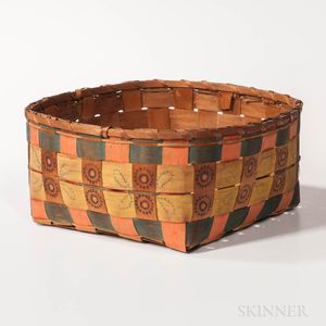 Paint-decorated Splint Basket