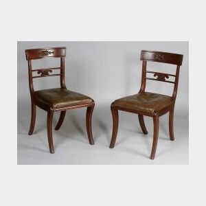 Set of Nine Regency Carved Mahogany Side Chairs