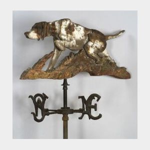 Polychrome Painted Wooden Pointer Weathervane
