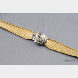 Lady's 14kt Gold and Diamond Covered Wristwatch