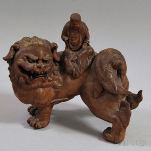 Chinese Pottery Figure of Manjusri